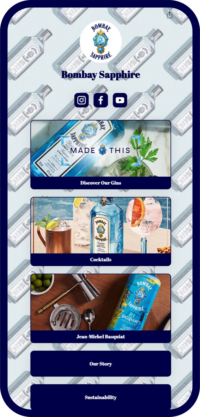 Bombay Sapphire flowpage
